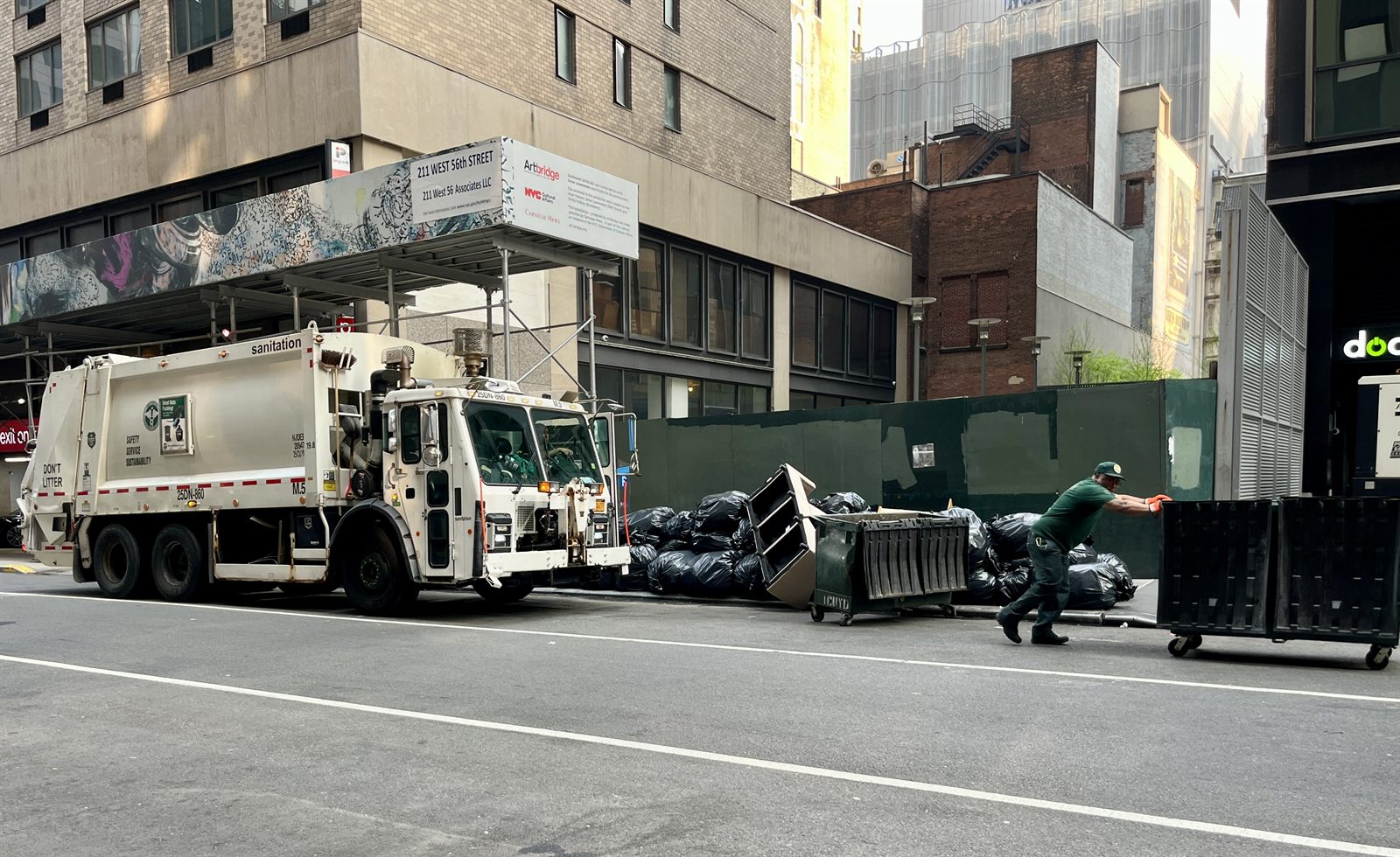 Truck route after construction debris pickup