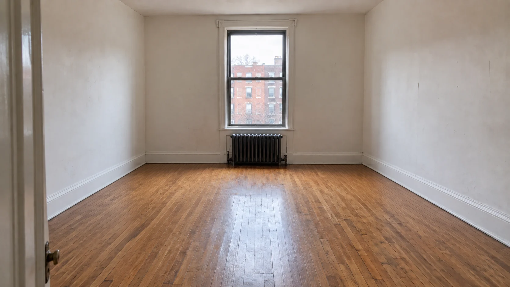 apartment after furniture and clutter have been removed.